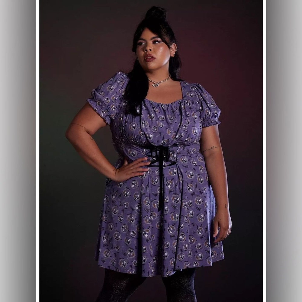 Her Universe The Nightmare Before Christmas Jack & Sally Purple Corset Dress 2X